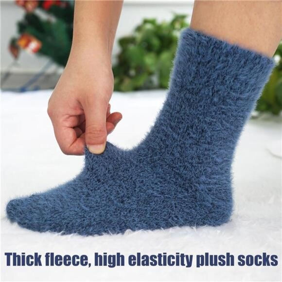 New 5 Pairs Fuzzy Soft Cozy Comfortable Socks for Women, Casual Sleep Comfy Sock - Picture 4 of 6
